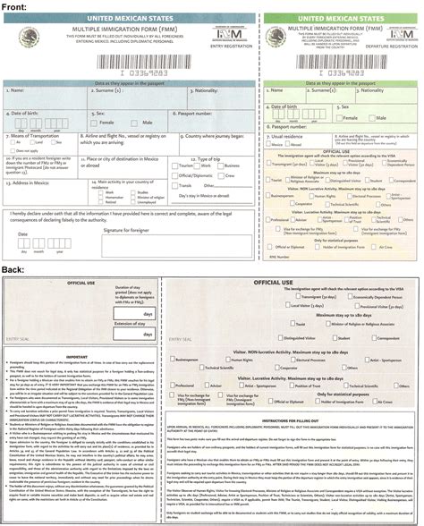 Printable Mexican Immigration Form