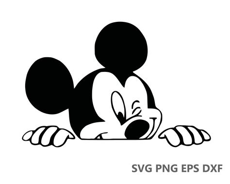 Mickey Mouse Peeking Svg Cutting Files Eps Dxf Png Vector Etsy