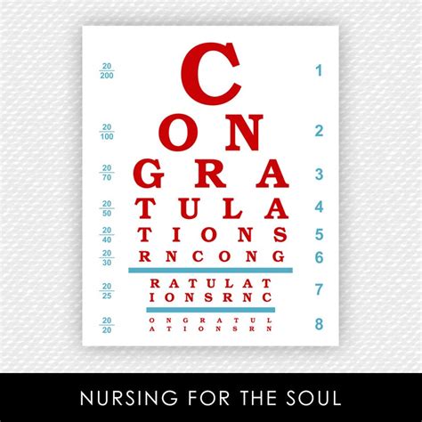 Nurse Eye Chart Congratulations Rn Eye Chart Printable Etsy