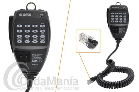 Micrófono Alinco Ems 79 Con Conector Rj 45 Y Teclado Dtmf Compatible