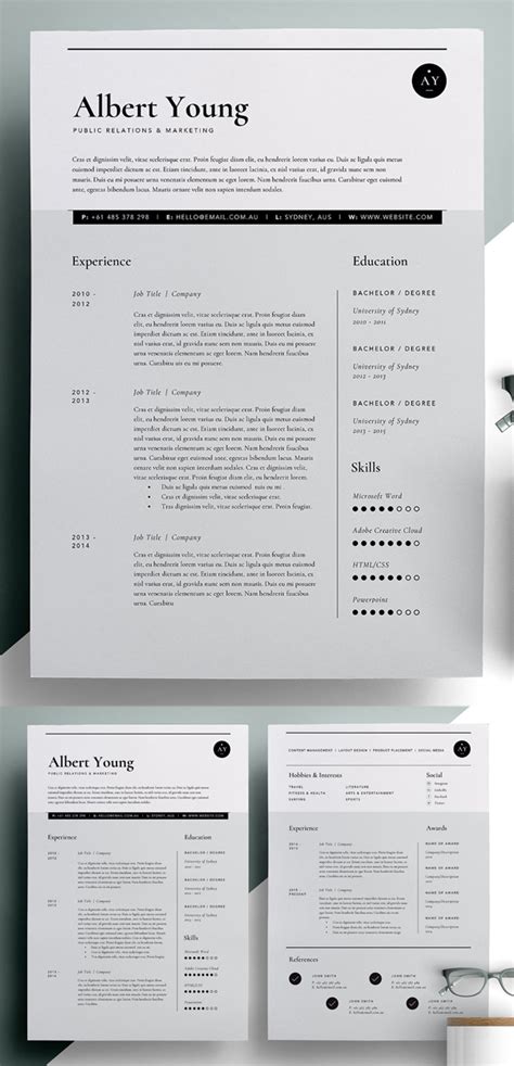 20 Best Simple Clean Resume Templates Design Graphic Design Junction
