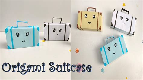 Diy Origami Box Paper Suitcase Back To School Crafts Mini Paper