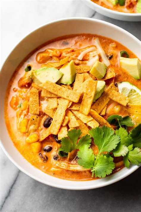 Chicken Tortilla Soup Is Made Extra Delicious With A Creamy Tomato