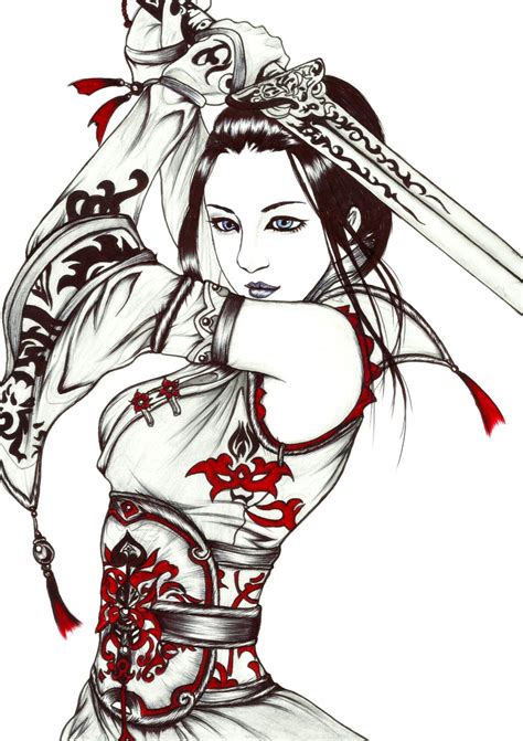 warrior girl by carldraw on deviantart female samurai tattoo female warrior tattoo warrior woman