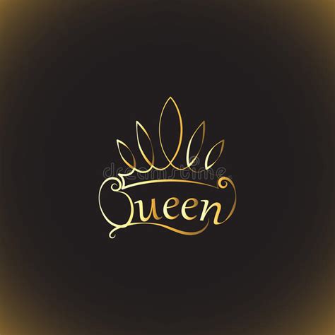 Golden Crown And The Words Queen Stock Vector Illustration Of Design