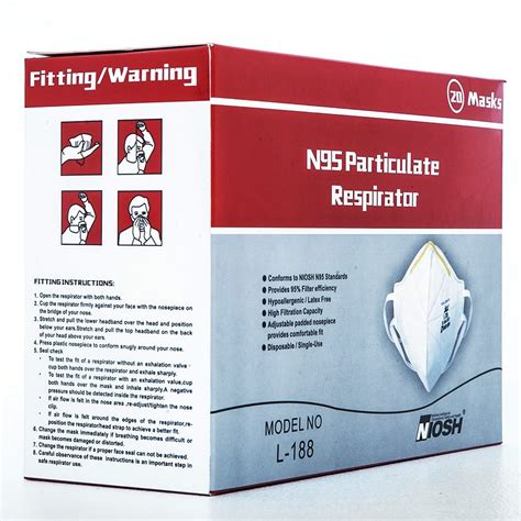 N95 Face Mask Fda And Niosh Certified Box Of 20 Radioparts
