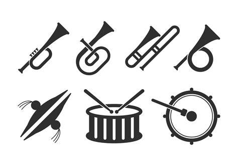 Marching Band Icons Set 153995 Vector Art at Vecteezy