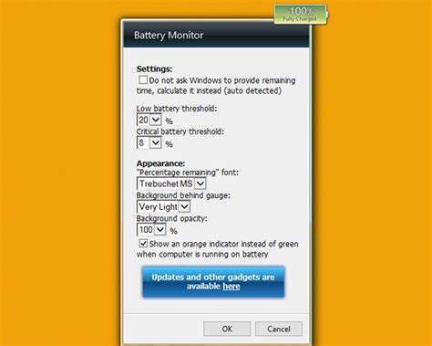 Battery Monitor Windows 10 Gadget Win10gadgets