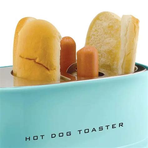 Nostalgia Retro Series 2 Slice Aqua Long Slot Hot Dog And Bun Toaster