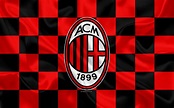 Download wallpapers AC Milan, 4k, logo, creative art, red black ...