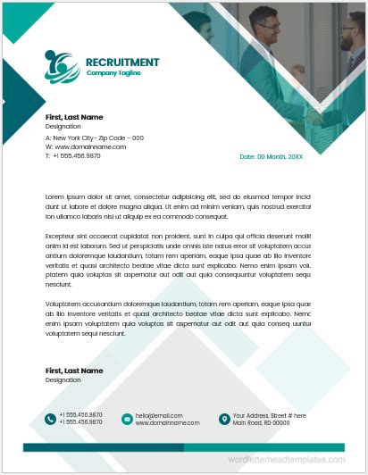 5 Best Recruitment Company Letterhead Templates For Word
