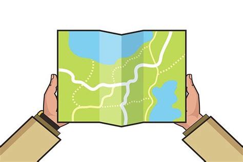 Hands Holding Folded Paper Map Graphics Hands Holding Paper Map