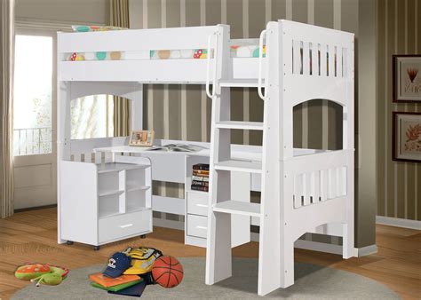 miami single white loft bunk