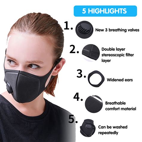 New Washable Face Mask Anti Dust Pm25 Pollution Mouth Masks Activated