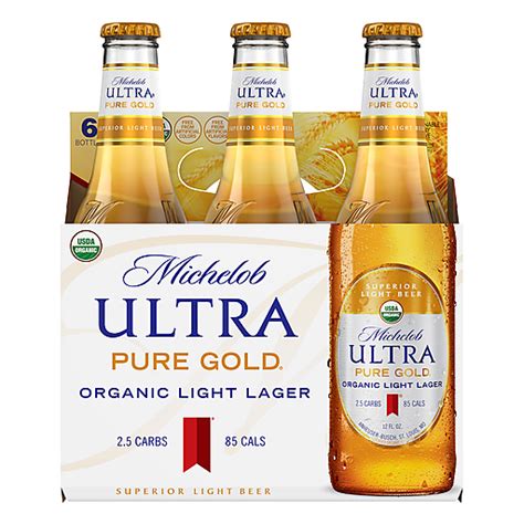 Michelob Ultra Pure Gold Organic Light Lager Beer 6 Ea Lagers My