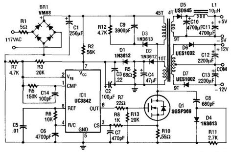 5 And 12v Ac Powered Switching Supply Circuit Diagram Electronics