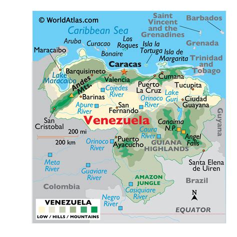 Venezuela Physical Map