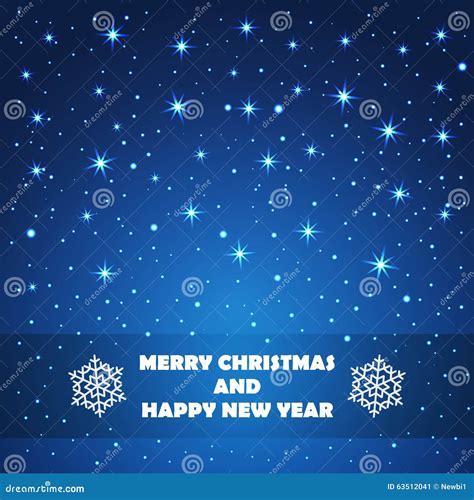 Christmas And New Year Greeting Card With Stars Stock Vector