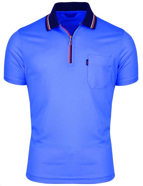 Short Sleeve Dri Fit Zip Polo Shirt Unisex