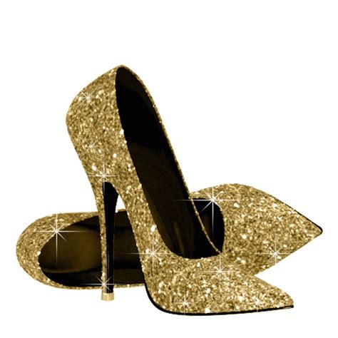 Elegant Gold Glitter High Heel Shoe Photo Sculpture You Can Choose