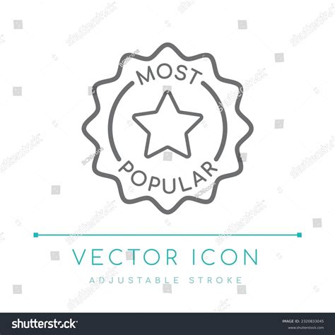 Most Popular Badge Product Vector Line Icon Royalty Free Stock Vector