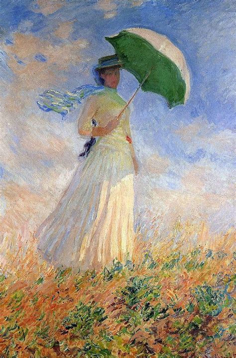 Mujer Con Sombrilla Mirando Hacia La Derecha Claude Monet