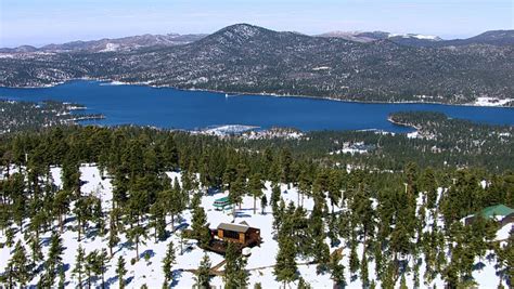 Aerial Shot Of Big Bear Lake California Stock Footage Video 4586990