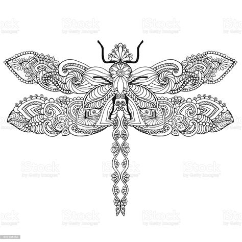 Printable butterfly and dragonfly pdf coloring page. Dragonfly Stock Vector Art & More Images of Abstract ...