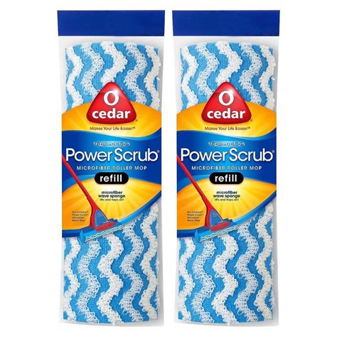 O Cedar Power Scrub Refill Microfiber Wave Sponge Clean Roller Mop