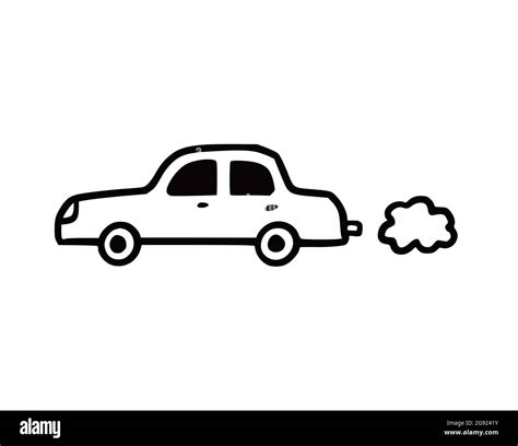 Doodle Car Funny Sketch Scribble Style Hand Drawn Toy Car Vector