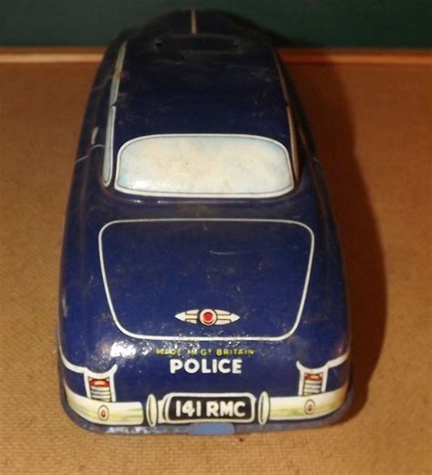 1950s Tinplate Friction Drive Police Car Made In Britain By