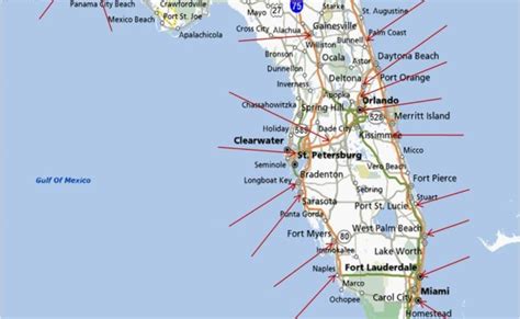 Map Of Florida East Coast Beach Towns Printable Maps Otosection