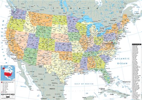 Picture Of The Map Of United States Of America Map Of World