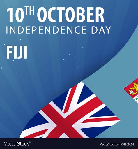 Independence Day Of Fiji Flag And Patriotic Vector Image