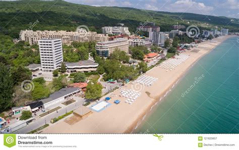 Golden Sands Beach Varna Bulgaria May 15 2017 Aerial View Of The