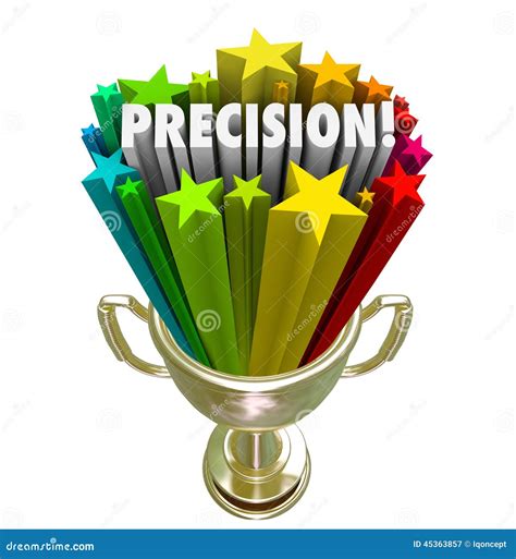 Precision Word Accurate Aim Goal Achieved Trophy Winner Stock