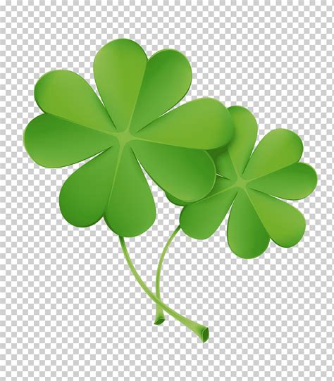 Free Download Two Green Leaves Four Leaf Clover Icon Green Clover
