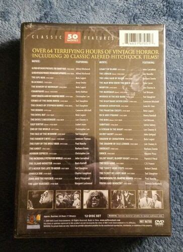 Legends Of Horror 50 Movie Pack Dvd 2008 12 Disc Set New