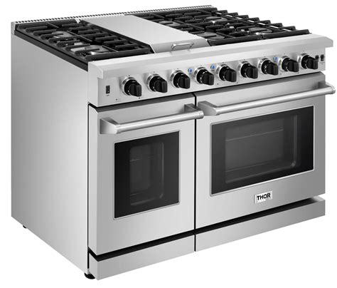 Thor Kitchen 48 In 68 Cu Ft Double Oven Propane Gas Range In Stain