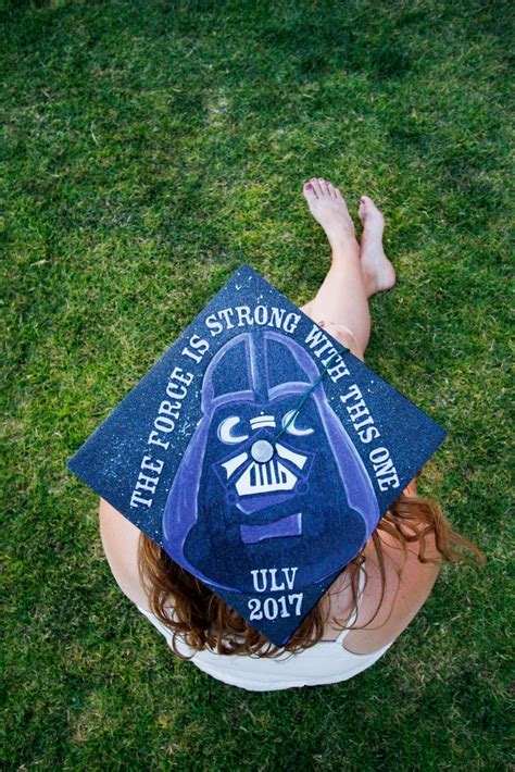 Star Wars Graduation Cap Glitter Paper Background Cardboard Vader