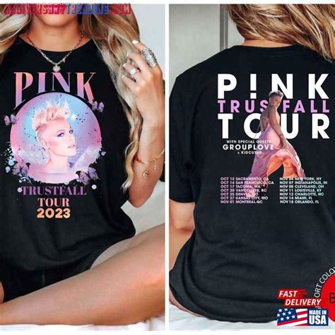 Comfort Colors Pink Trustfall Tour 2023 Album Tee Singer Music Festival