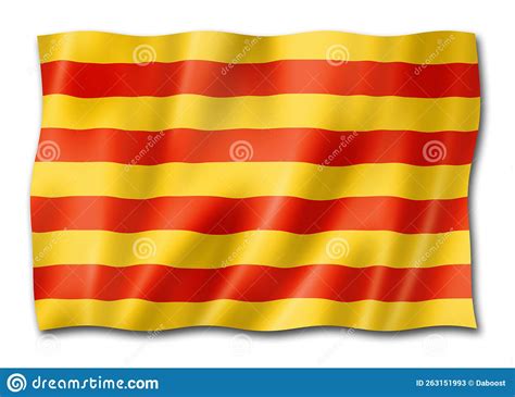 Senyera Catalonia Flag Spain Stock Illustration Illustration Of