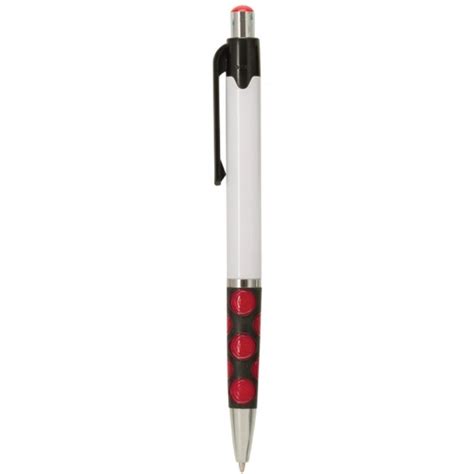 Full Color Custom Pens W Polka Dot Grip White Barrel Epromos