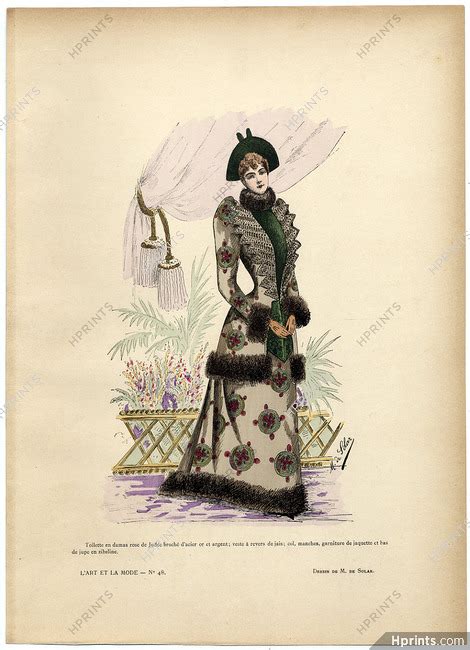 Lart Et La Mode 1890 N°48 Marie De Solar Colored Fashion