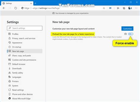 Enable Or Disable Preload New Tab Page In Microsoft Edge