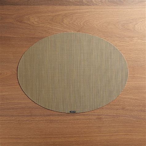 Chilewich Mini Basketweave New Gold Oval Vinyl Placemat Crate And