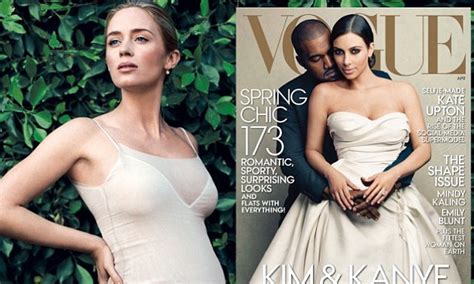 Emily Blunt Poses With Pregnancy Bump In Vogue Daily Mail Online