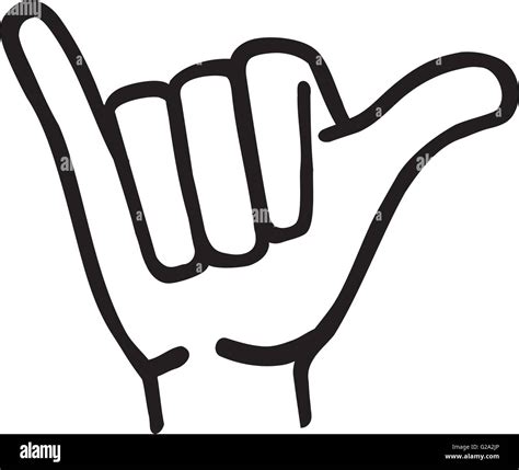 Surfer Shaka Hand Sign Icon Stock Vector Images Alamy