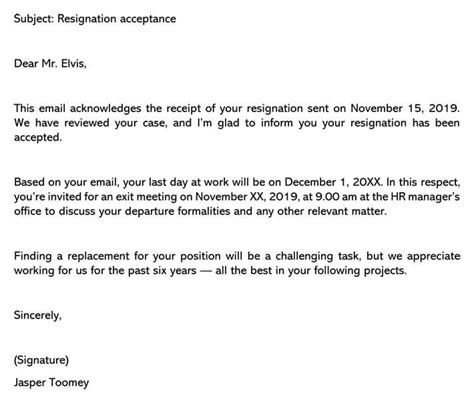 Resignation Acceptance Letter Template How To Write Tips