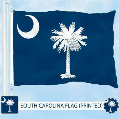 South Carolina Sc State Flag 3x5ft Printed 150d Polyester Palmetto